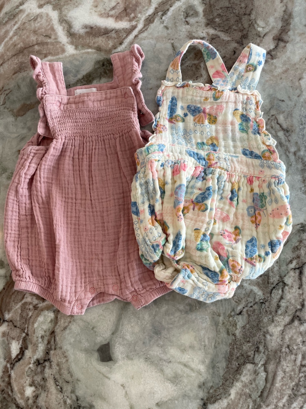 Angel Dear Girls Muslin Organic Cottom Bubble Suit Sunsuit Bundle 6-12 Months